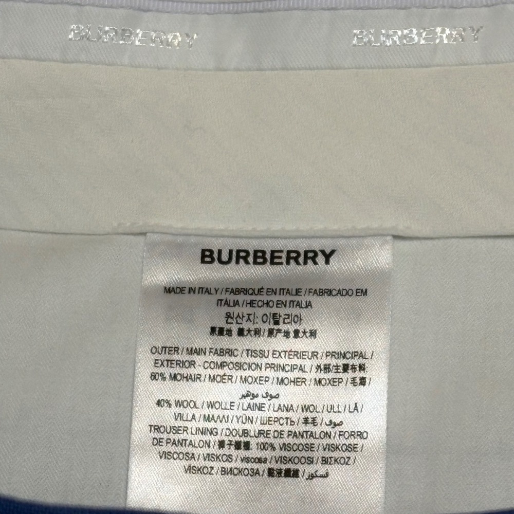 Burberry Steel Blue Mohair Wool Classic Trousers Mens IT 52 US 42 8023725 NEW - Picture 5 of 11